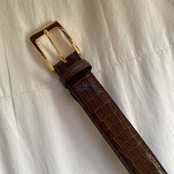 Naked Vice Mia Brown 100% Leather Croc Belt - Picture 4 of 8
